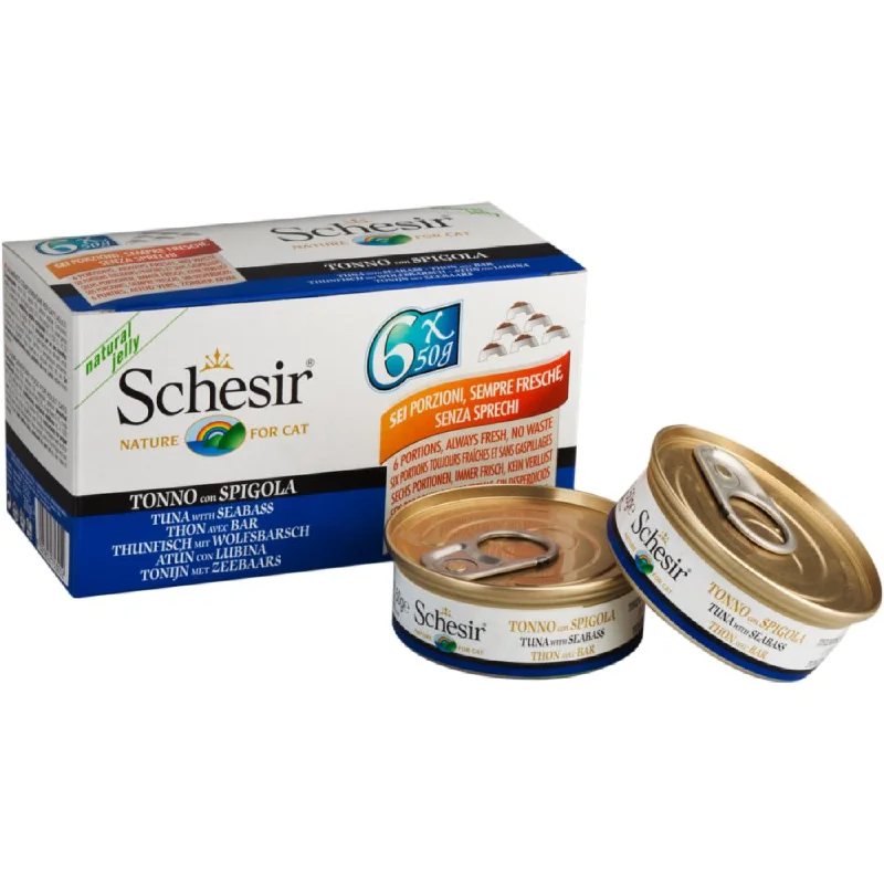 - Grain-free cat food recommendations 18% OFF: Schesir Tuna with Seabass in Natural Jelly Adult Canned Cat Food Multipack 50g x 6 - Grain-free cat food recommendations 18% OFF: Schesir Tuna with Seabass in Natural Jelly Adult Canned Cat Food Multipack 50g x 6