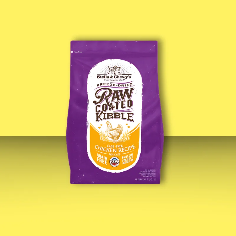    - Fish-based cat food  Stella & Chewy's Cat Raw Coated Kibble Chicken 2.5#