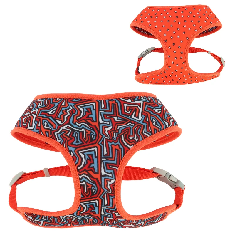 8. **Cat food bowl anti-overturning**Coastal Pet Products Sublime Reversible Dog Harness, Red Blue Graffiti with Red Stars 8. **Cat food bowl anti-overturning**Coastal Pet Products Sublime Reversible Dog Harness, Red Blue Graffiti with Red Stars