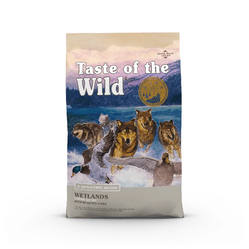 - Food for small dogsTaste Of The Wild Wetlands Grain-Free Dog Food