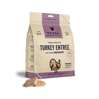 4. **Price and Purchasing** Vital Essentials - Cat Freeze Dried Food - Turkey Entree Mini Patties 4. **Price and Purchasing** Vital Essentials - Cat Freeze Dried Food - Turkey Entree Mini Patties
