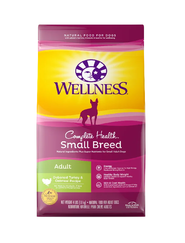 - Special food for senior dogsWellness Complete Health Small Breed Turkey & Oatmeal Dry Dog Food (2 Sizes) - Special food for senior dogsWellness Complete Health Small Breed Turkey & Oatmeal Dry Dog Food (2 Sizes)