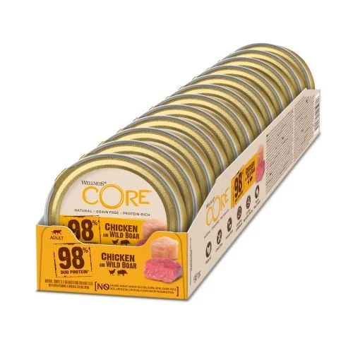    - Cat food for immune system support  Wellness Core 98% Chicken & Wild Boar Wet Cat Food 12 x 85g