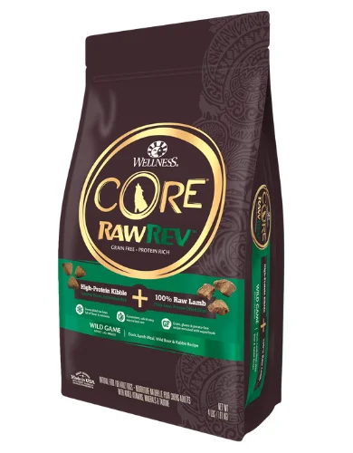 - Dog food discountsWellness CORE RawRev (Wild Game) with Freeze Dried Lamb Grain Free Dry Dog Food (3 Sizes) - Dog food discountsWellness CORE RawRev (Wild Game) with Freeze Dried Lamb Grain Free Dry Dog Food (3 Sizes)