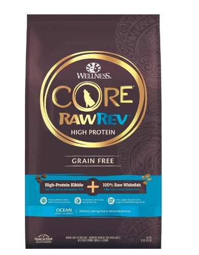 - Tear stain dog foodWellness CORE RawRev (Ocean) with Freeze Dried Salmon Grain Free Dry Dog Food (3 Sizes) - Tear stain dog foodWellness CORE RawRev (Ocean) with Freeze Dried Salmon Grain Free Dry Dog Food (3 Sizes)