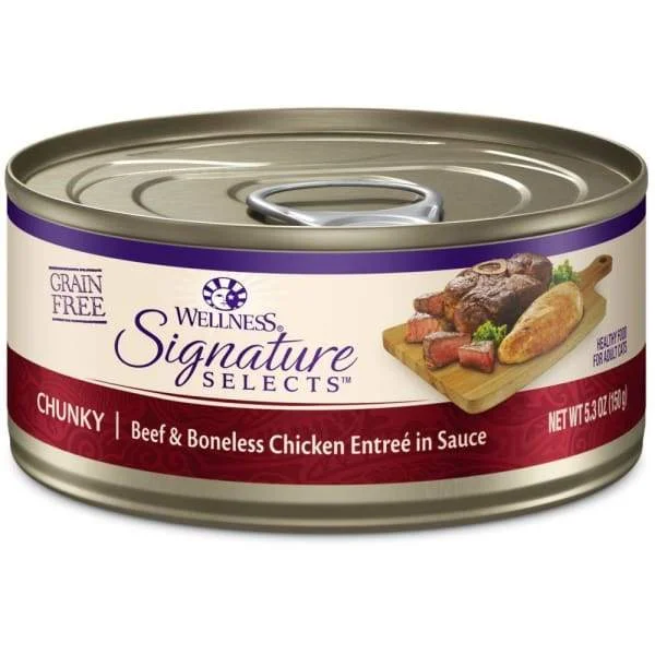    - Chicken flavor cat food  [20% OFF] Wellness CORE Signature Selects Chunky Beef & Chicken Canned Cat Food 5.3oz