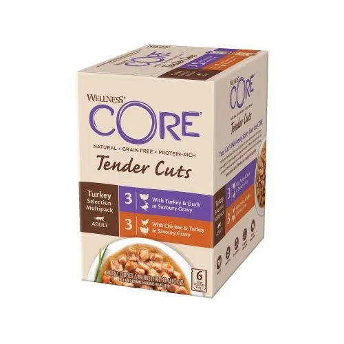 - Cat food for pregnant and nursing cats Wellness CORE Tender Cuts Turkey Selection Multipack Wet Adult Cat Food 6 x 85g - Cat food for pregnant and nursing cats Wellness CORE Tender Cuts Turkey Selection Multipack Wet Adult Cat Food 6 x 85g