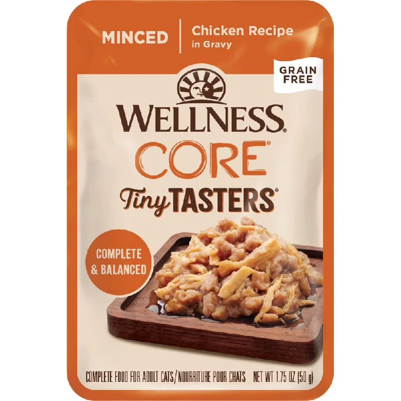 1. **Functional Cat Food** 20% OFF: Wellness CORE Tiny Tasters Chicken Minced Grain-Free Adult Pouch Cat Food 1.75oz 1. **Functional Cat Food** 20% OFF: Wellness CORE Tiny Tasters Chicken Minced Grain-Free Adult Pouch Cat Food 1.75oz