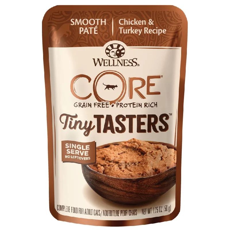 - Chicken flavor cat food 20% OFF: Wellness CORE Tiny Tasters Chicken & Turkey Pate Grain-Free Adult Pouch Cat Food 1.75oz - Chicken flavor cat food 20% OFF: Wellness CORE Tiny Tasters Chicken & Turkey Pate Grain-Free Adult Pouch Cat Food 1.75oz