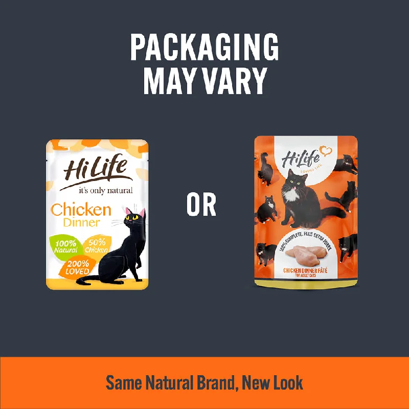    - Outdoor cat food  HiLife Chicken Dinner