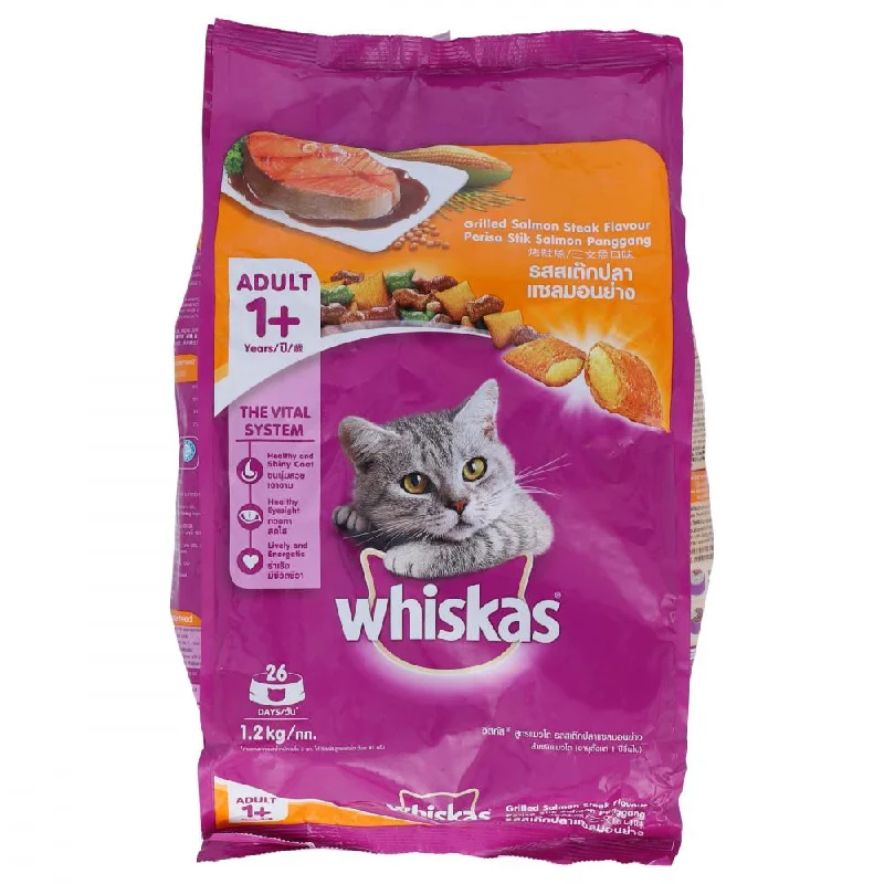 - Grain-free cat food recommendations WHISKAS CAT FOOD ADULT GRILLED SALMON STEAK FLAVOUR 1.2 KG - Grain-free cat food recommendations WHISKAS CAT FOOD ADULT GRILLED SALMON STEAK FLAVOUR 1.2 KG