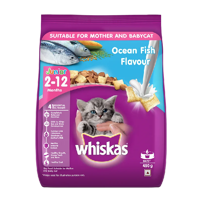 5. **Health and Nutrition**  WHISKAS CAT FOOD JUNIOR OCEAN FISH 450 GM