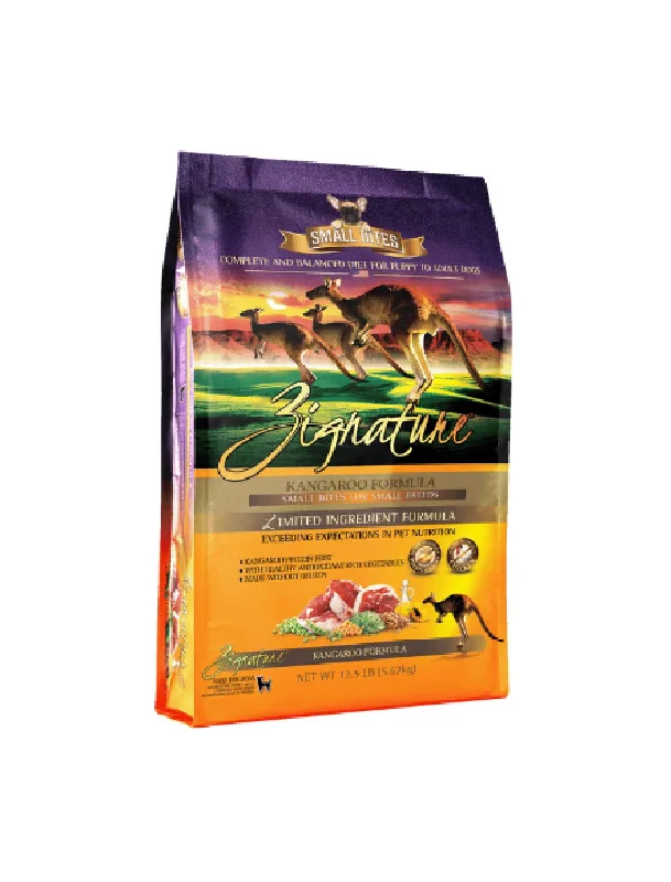 - Food for sterilized dogsZignature Kangaroo Small Bites Grain Free Dry Dog Food (2 sizes) - Food for sterilized dogsZignature Kangaroo Small Bites Grain Free Dry Dog Food (2 sizes)
