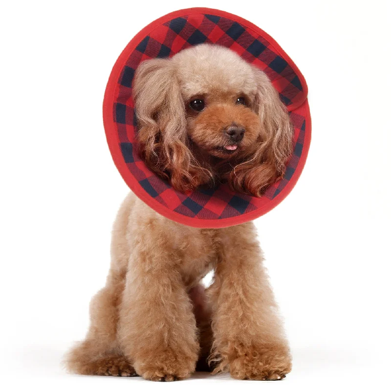 1. **Dog chest harness is anti-breakaway**Candace Flannel Soft Recovery Collar Red