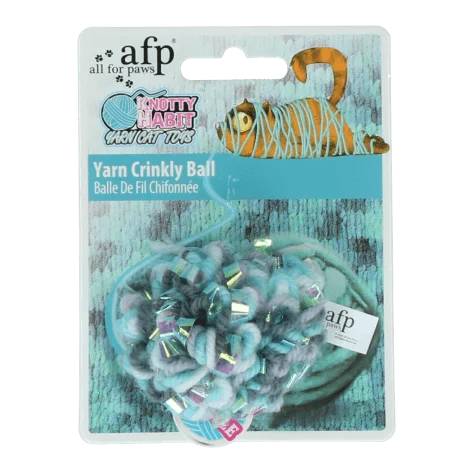 AFP Knotty Habit Yarn Crinkly Ball Cat Toy