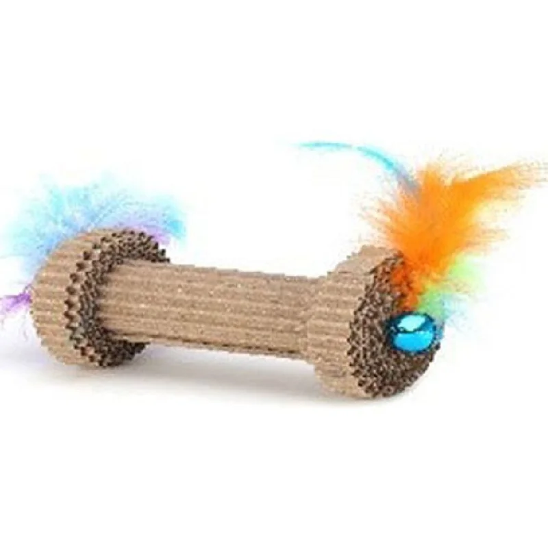 - Cat teasers selectionBARBELL ROLLER CORRUGATE TOY