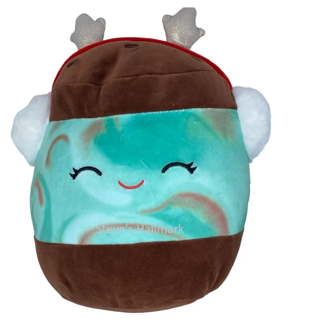 Christmas Squishmallow Revna The Mint Swirl Ice Cream Sandwich with Earmuffs 12" Stuffed Plush by Kelly Toy