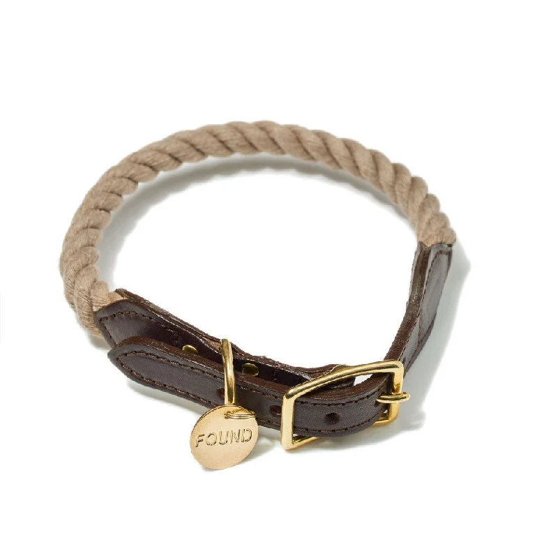 7. **Pet clothes are thickened in winter**Dark Tan Rope & Leather Cat & Dog Collar