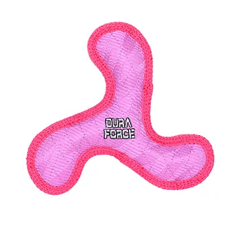 Tuffy DuraForce Jr. Boomerang Pink Plush Dog Toy