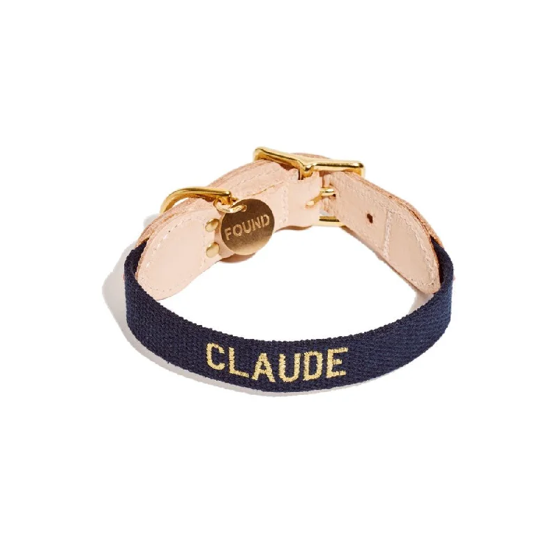 3. **Pet food bowl is anti-slip design**Found Classic Cotton Webbing Dog Collar | Navy