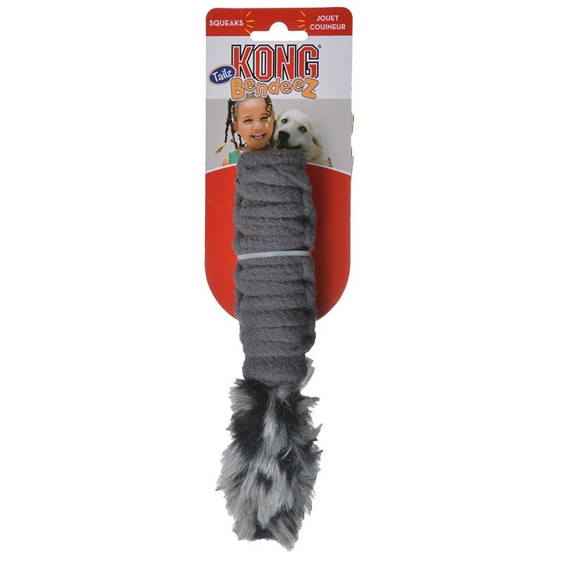 KONG Bendeez Tailz Dog Toy - Gray or Dark Brown