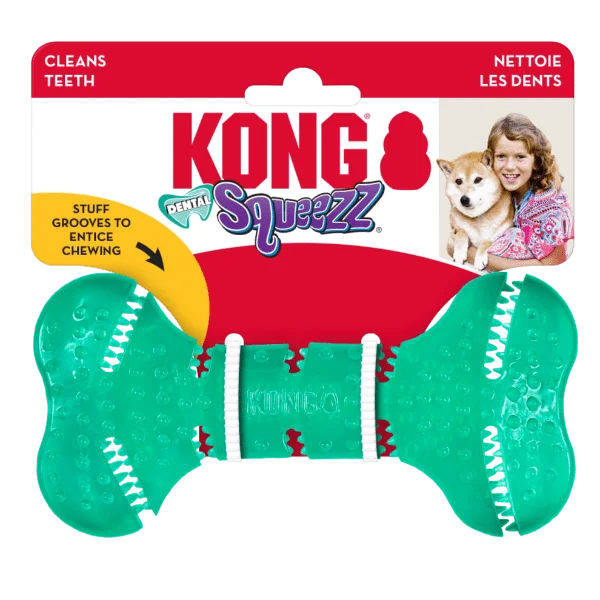 KONG Squeezz Dental Bone Dog Toy