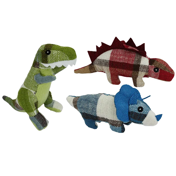 Multipet Cuddle Buddies Plaidosaurus Assorted Dog Toy