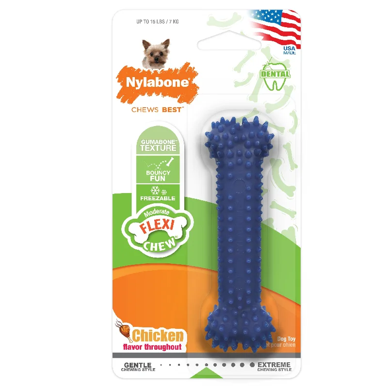 - Dog toy recommendationsNylabone Moderate Chew FlexiChew Dental Chew Toy Textured Bone Chicken X-Small up to 15 lbs. - Dog toy recommendationsNylabone Moderate Chew FlexiChew Dental Chew Toy Textured Bone Chicken X-Small up to 15 lbs.