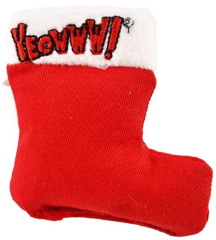 Yeowww! 3" Catnip Stocking Cat Toy, Red