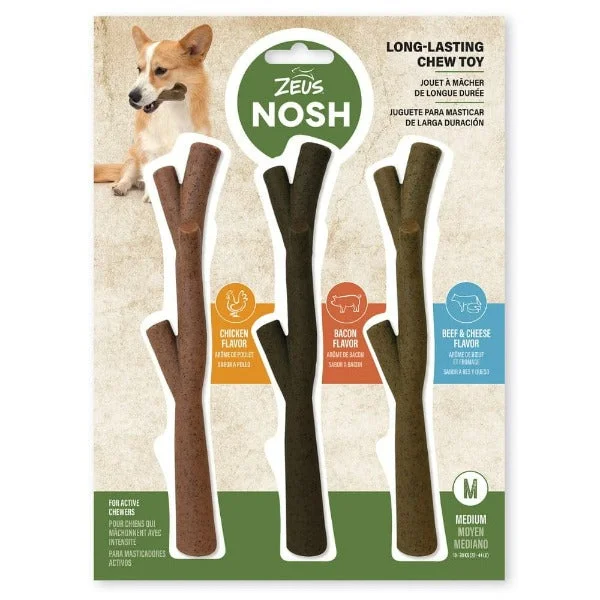- Precautions for using pet toysZeus NOSH CHEW STICKS Chew Toy - Tasty Trio 3-pack